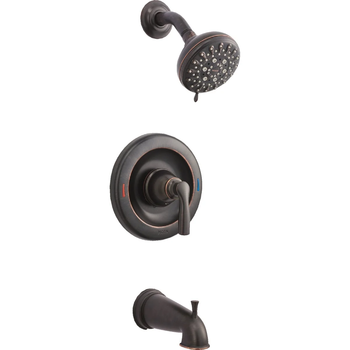 Original Design Moen Hilliard Posi-Temp 1-Handle Lever Tub Shower Faucet Mediterranean Bronze Easy-to-Use