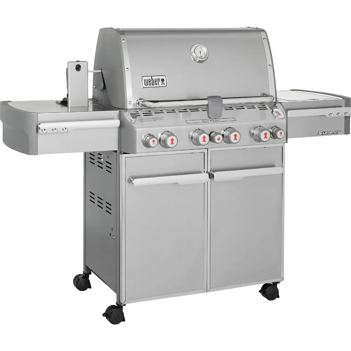 Minimalist Weber Summit S-470 4-Burner Liquid Propane Gas Grill with Side Burner Stainless Steel Organic