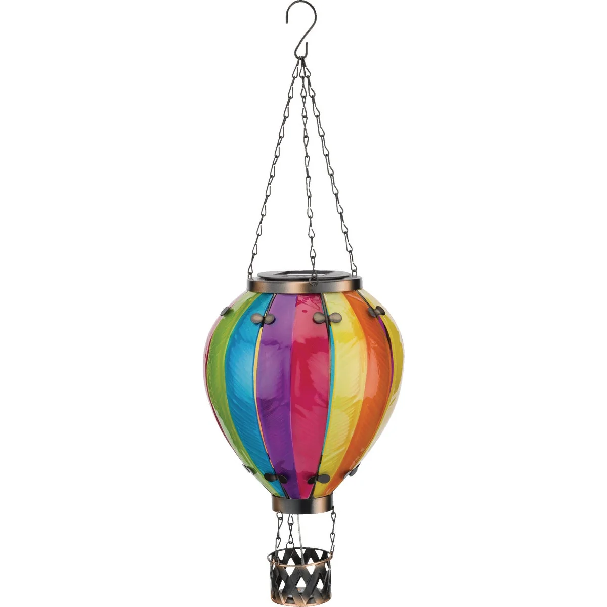 Trusted Regal Art Gift Large Rainbow Hot Air Balloon Solar Lantern Environmentally Friendly