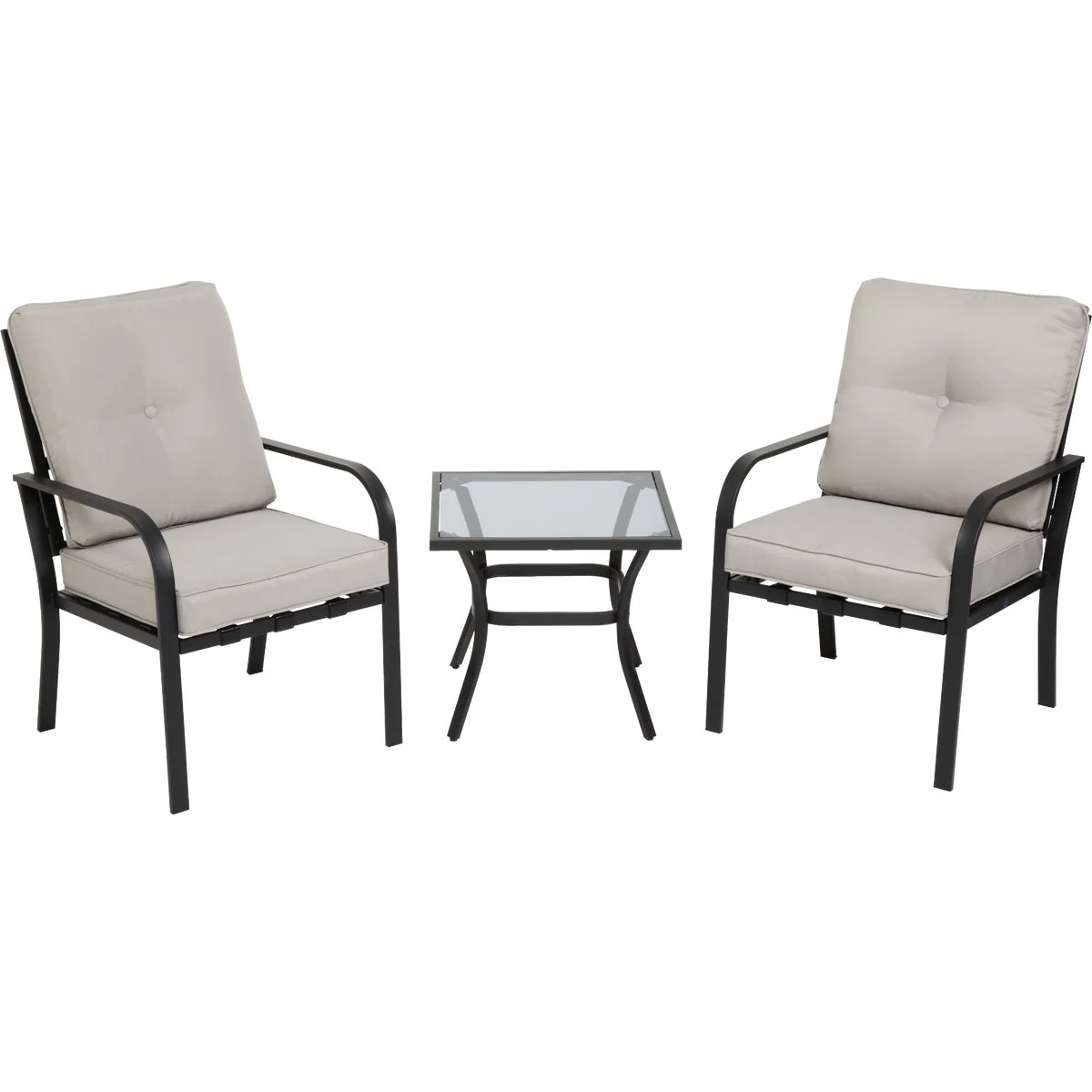 Durable Outdoor Expressions 3-Piece Cushioned Chat Set Detailed