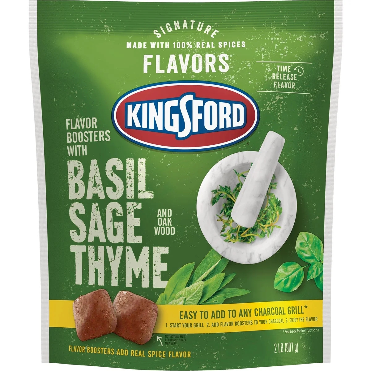 Certified Kingsford Signature Flavors 2 Lb. Basil Sage Thyme Charcoal Flavor Booster World-Class