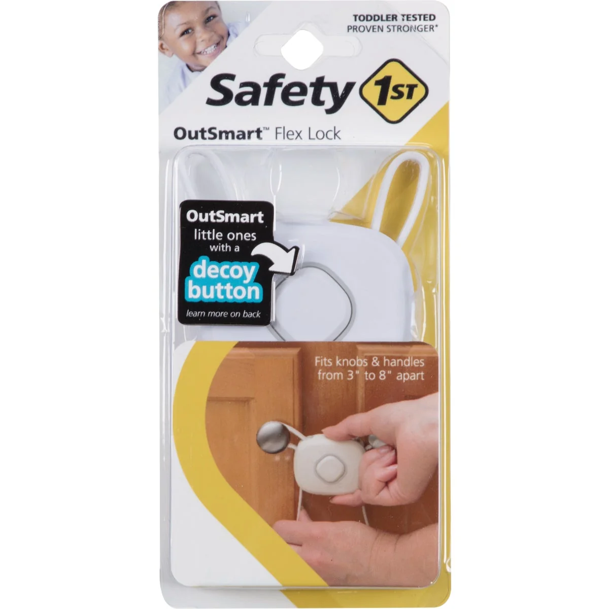 Crafted Safety 1st Outsmart Flex Lock Plastic Slide-On Decoy Cabinet Lock Enhanced