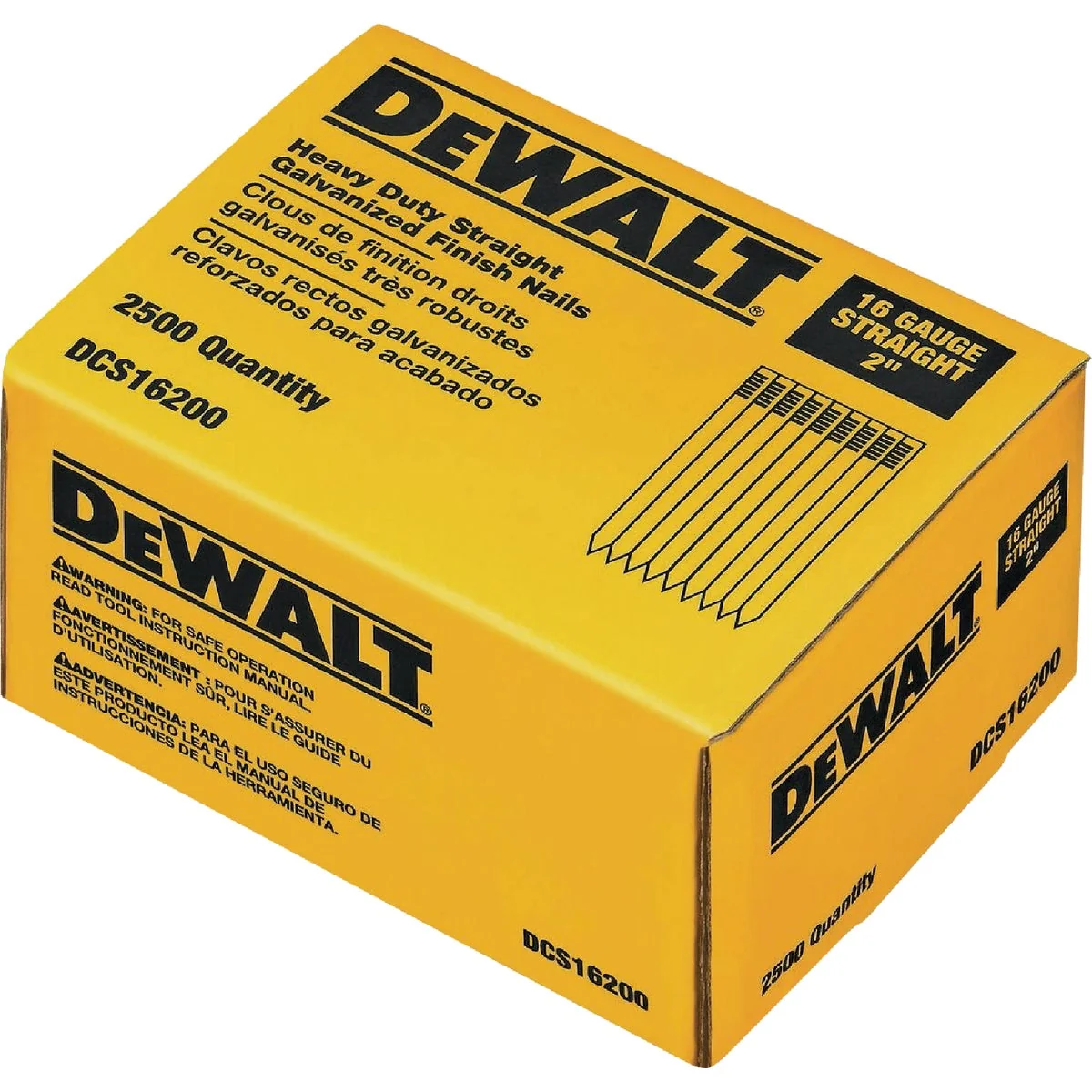 High-Grade DEWALT 2 In. 16-Gauge Galvanized Straight Finish Nails 2500 Ct. High-End