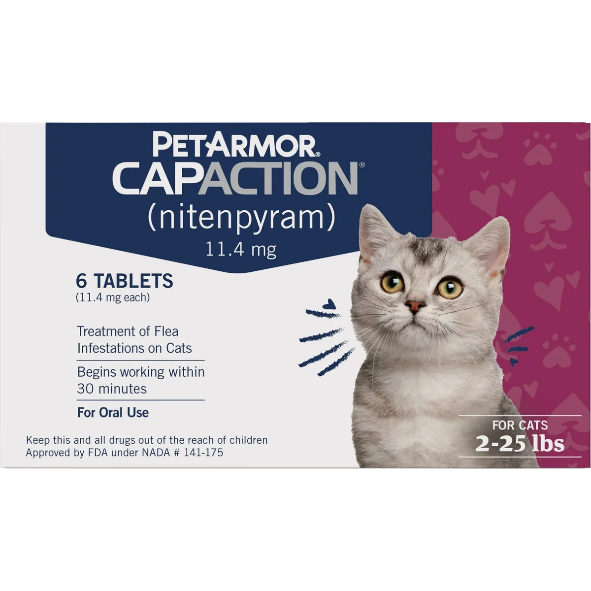 Contemporary PetArmor CapAction 2 to 25 Lb. Cat Flea Tabs 6-Pack Durable