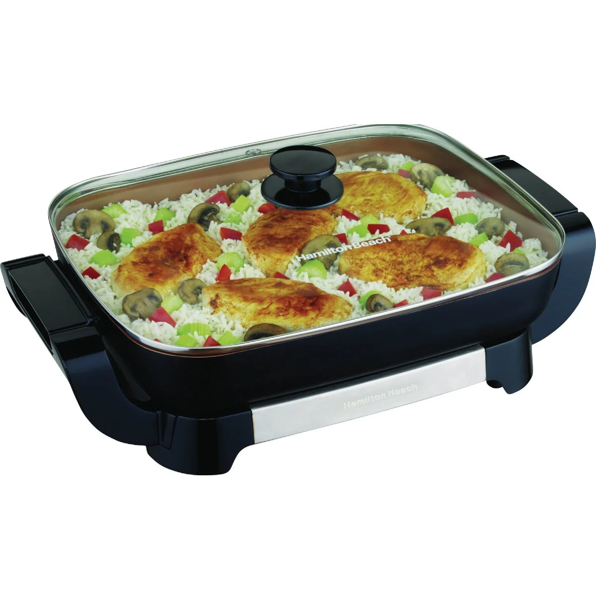 Traditional Hamilton Beach Durathon Ceramic Skillet with Removable Pan Powerful