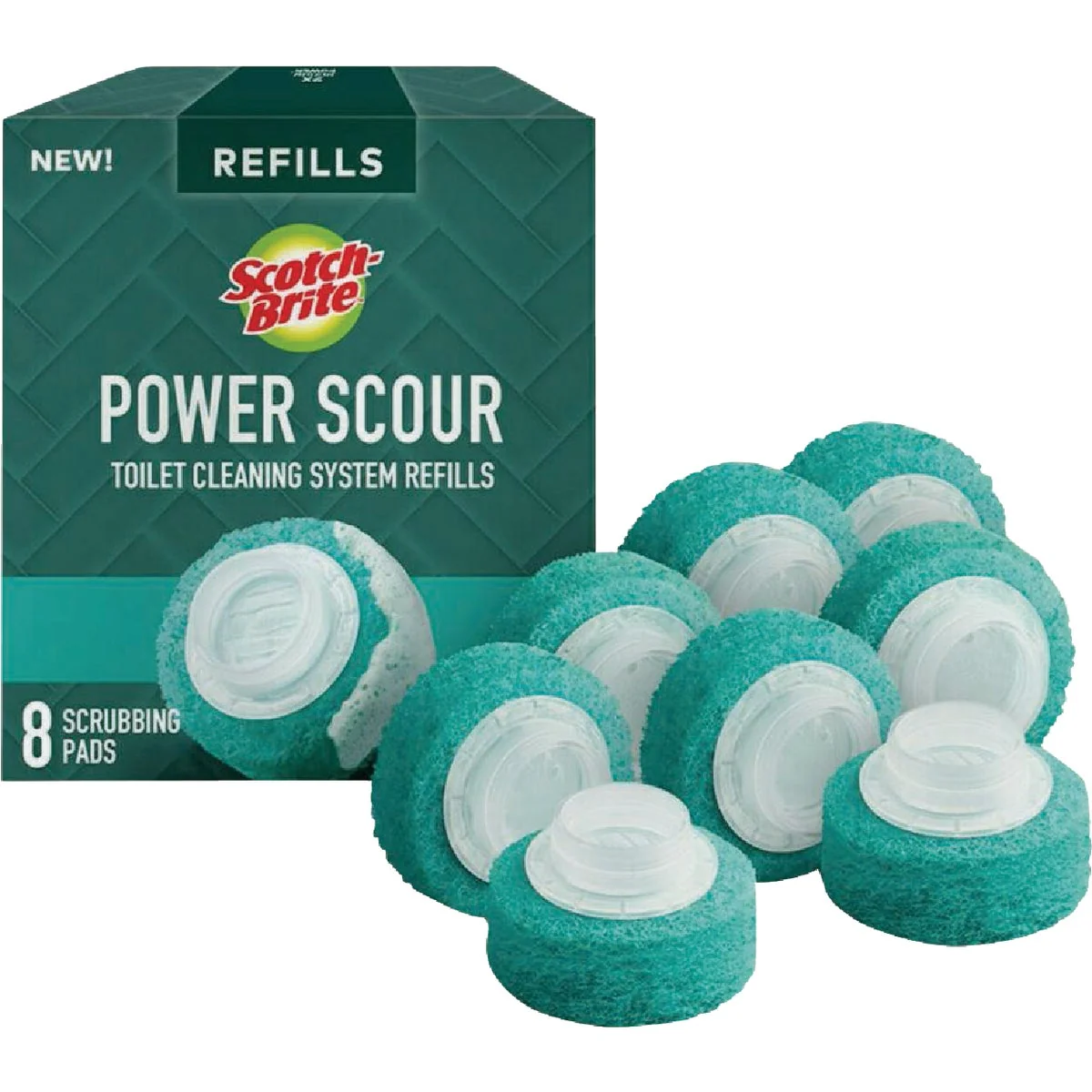 Reusable Scotch-Brite Power Scour Disposable Scrubbing Pad Refills 8-Count Smooth
