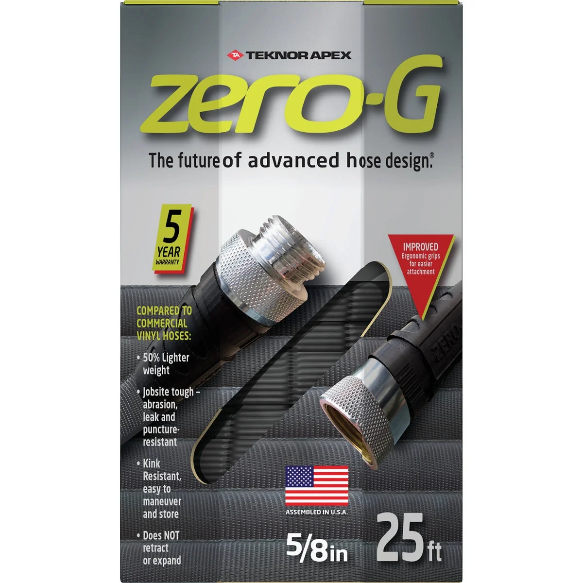 Fashionable Apex Zero-G 5 8 In. Dia. x 25 Ft. L. Drinking Water Safe Expandable Hose Long-Lasting