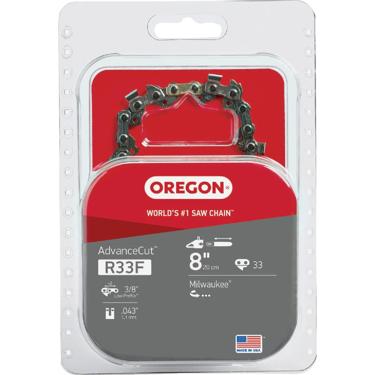 Elegant Oregon R33F Chain for 8 in. Bar – 33 Drive Links – fits Milwaukee Exceptional