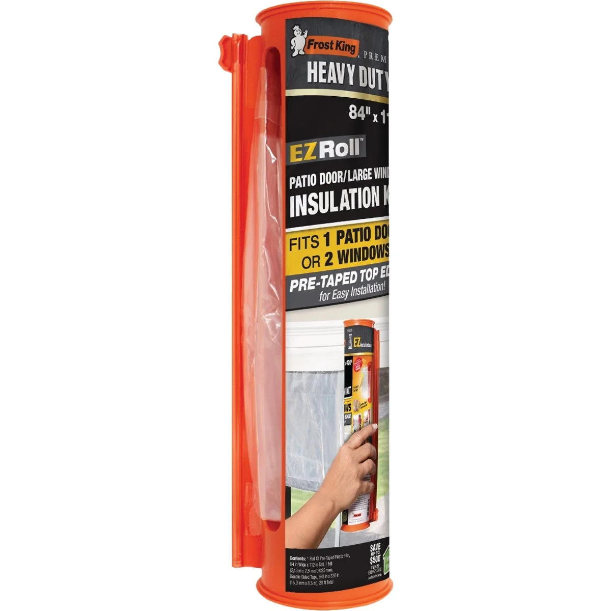 Sustainable Frost King EZ Roll 84 In. x 112 In. Premium Shrink Patio Door Window Kit Safe