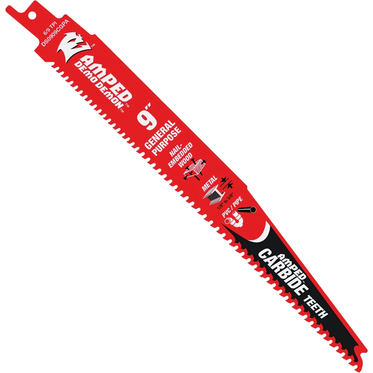 Verified Diablo Demo Demon 9 In. Amped Carbide General Purpose Recirocating Saw Blade 3-Pack Innovative