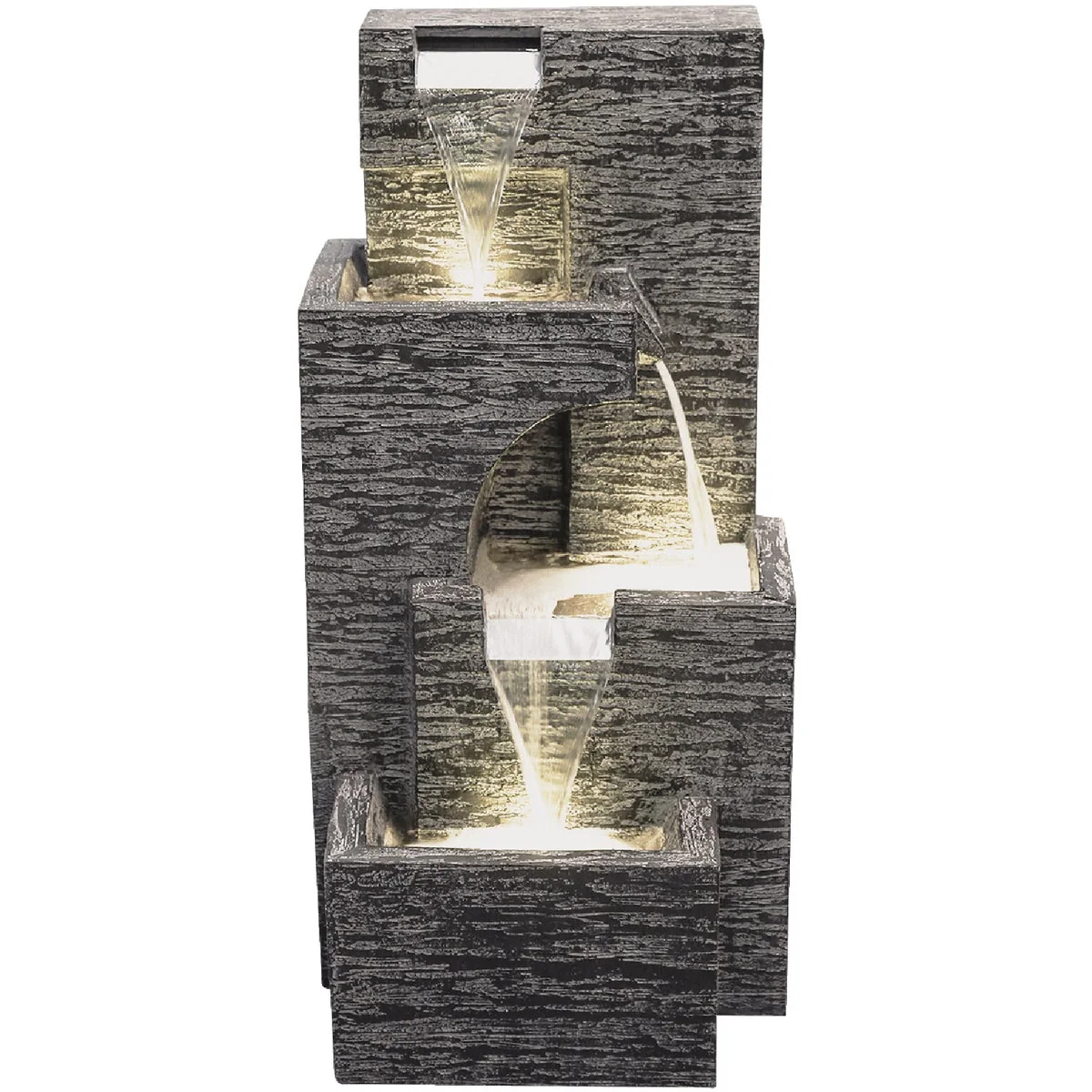 Traditional Bond Malibu Tiers 14.57 In. W. x 32.28 In. H. x 15.75 In. L. Envirostone Polyresin Fountain Quality