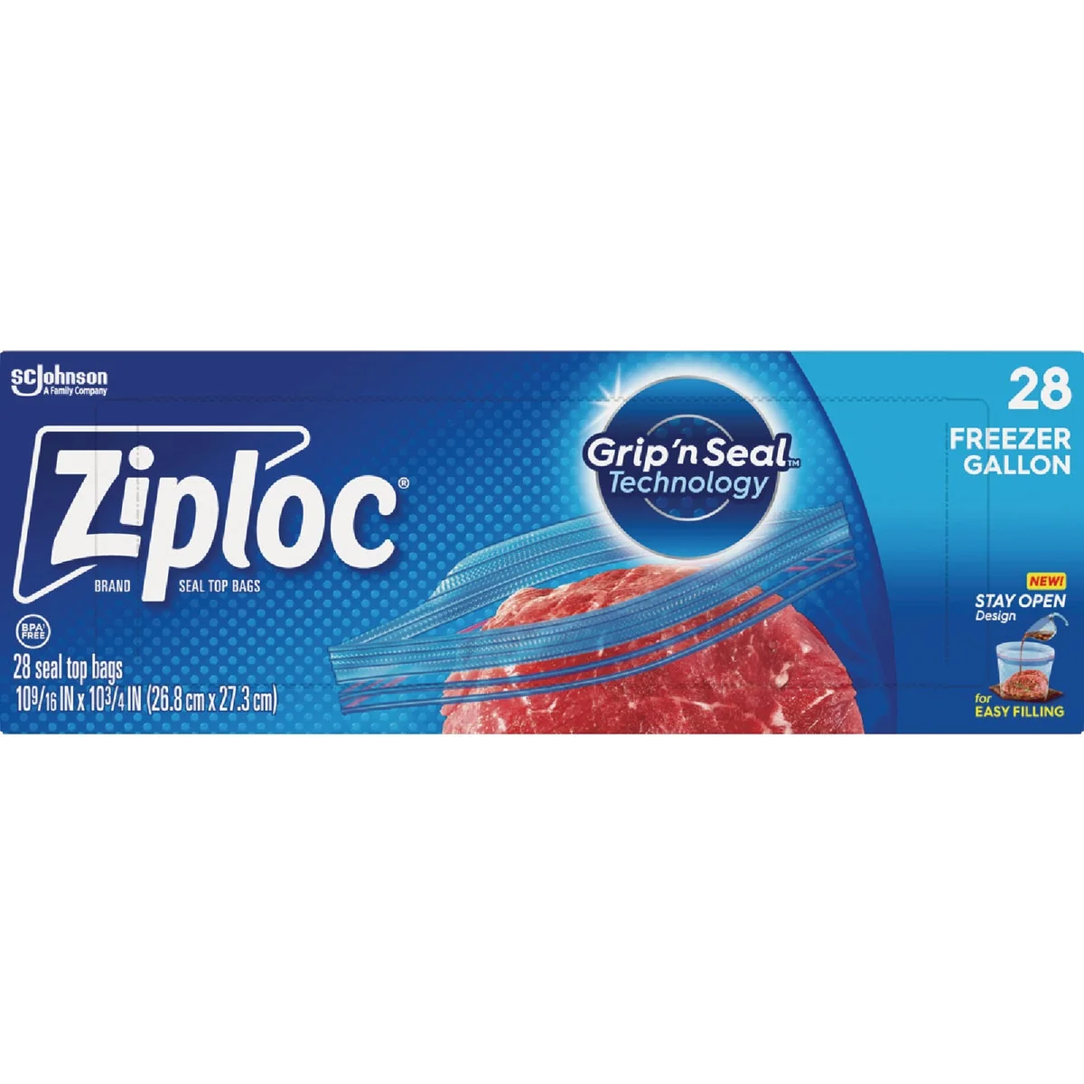 Next-Generation Ziploc Gal. zer Bag 28-Count Genuine