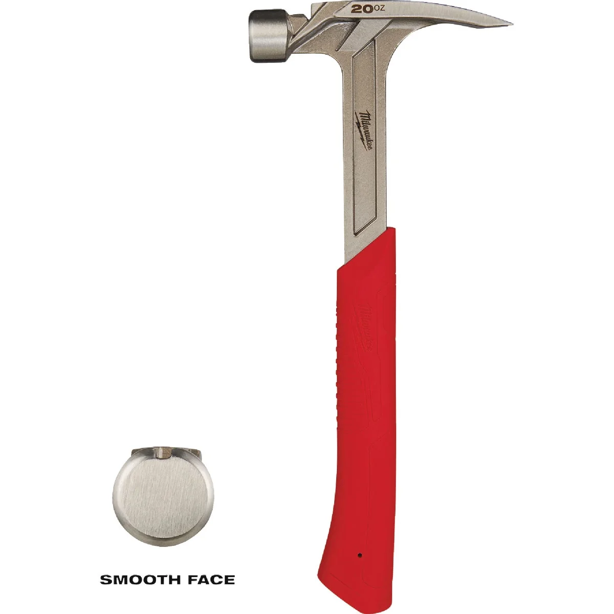 Powerful Milwaukee 20 Oz. Smooth-Face Rip Claw Hammer with Steel Handle Superior