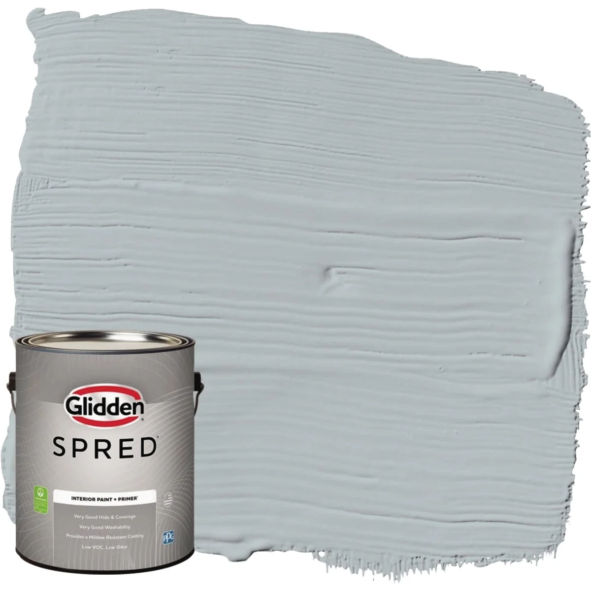 Casual Glidden Spred Interior Grab-N-Go Paint Primer Eggshell Paint Gray Frost 1 Gal. High-Performance