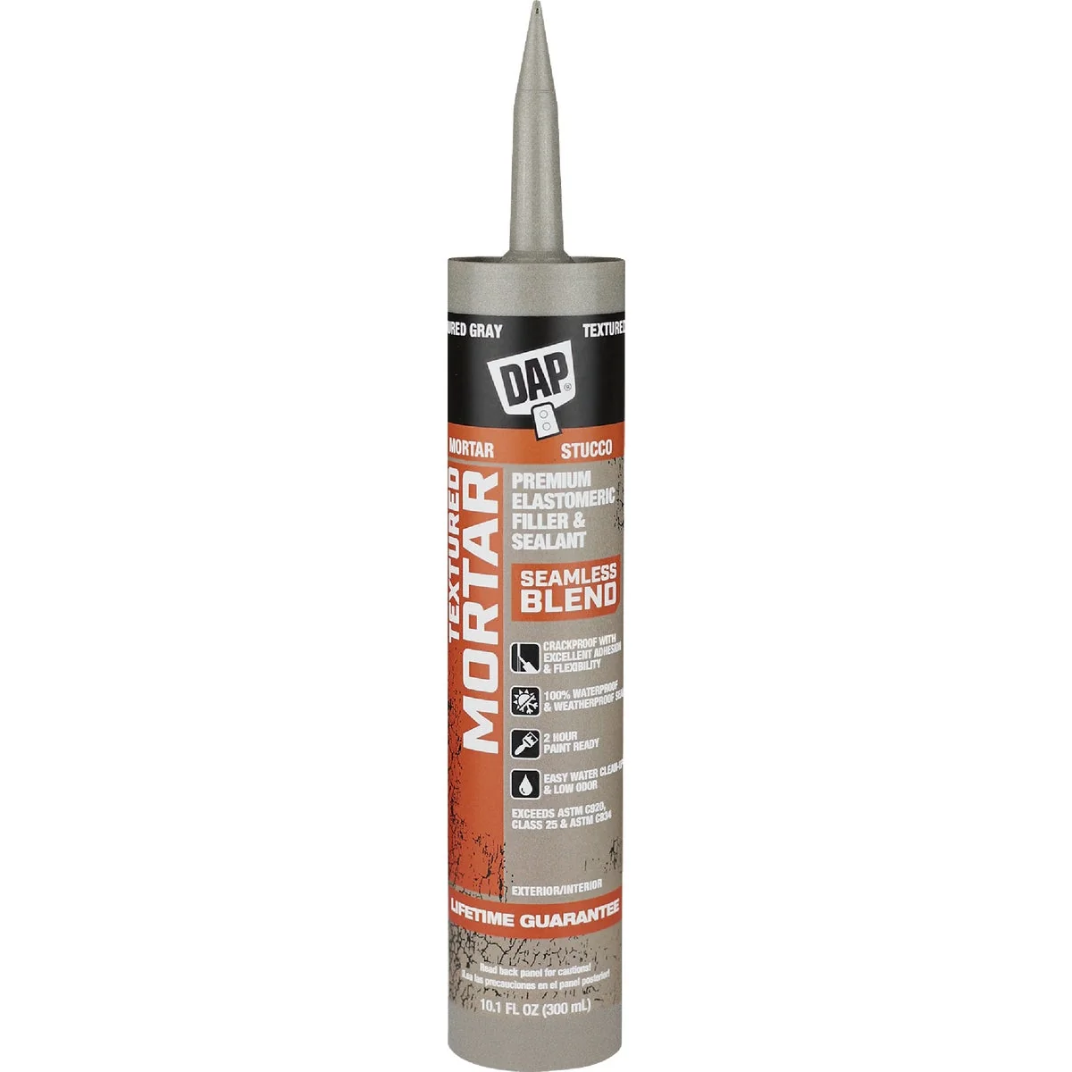 Casual DAP Textured Mortar 10.1 Oz. Gray Premium Elastomeric Filler Sealant High-End