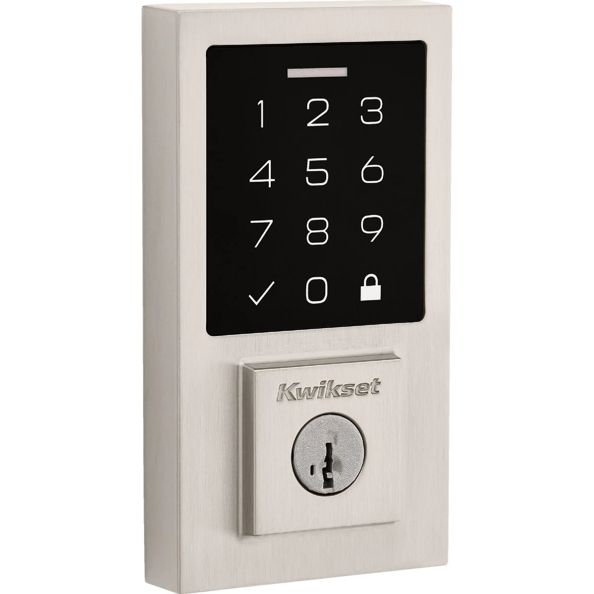 Proven Kwikset SmartCode 270 Contemporary Touchpad Electronic Deadbolt With SmartKey Satin Nickel Durable