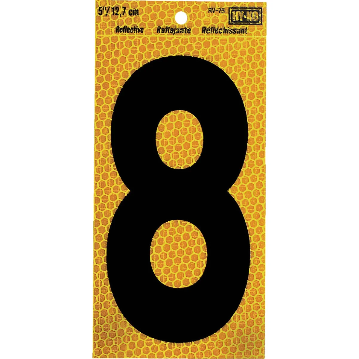 Carefully Designed Hy-Ko 5 In. Yellow Reflective Number 8 Practical