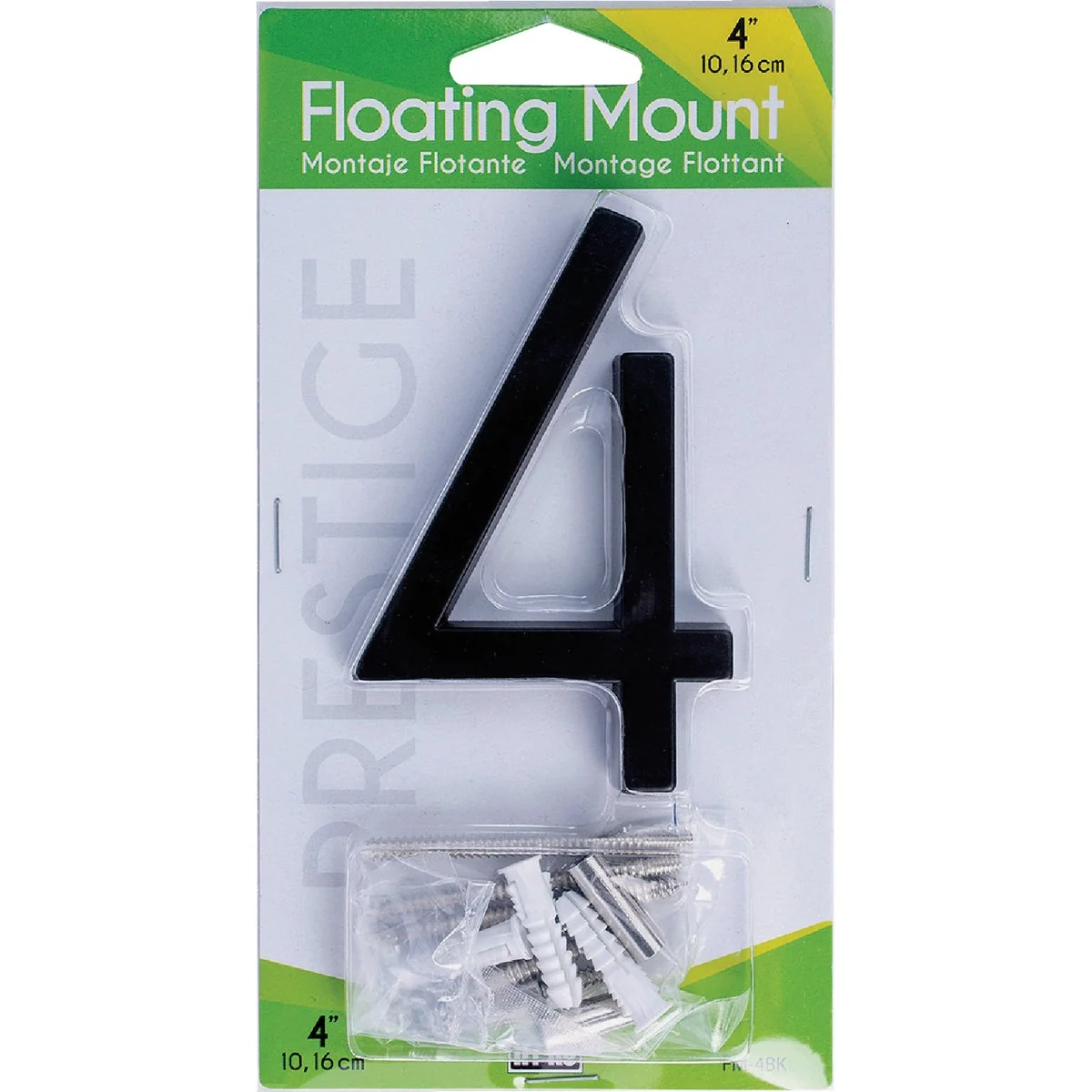 Traditional Hy-Ko 4 In. Black Floating Mount Number 4 Fine