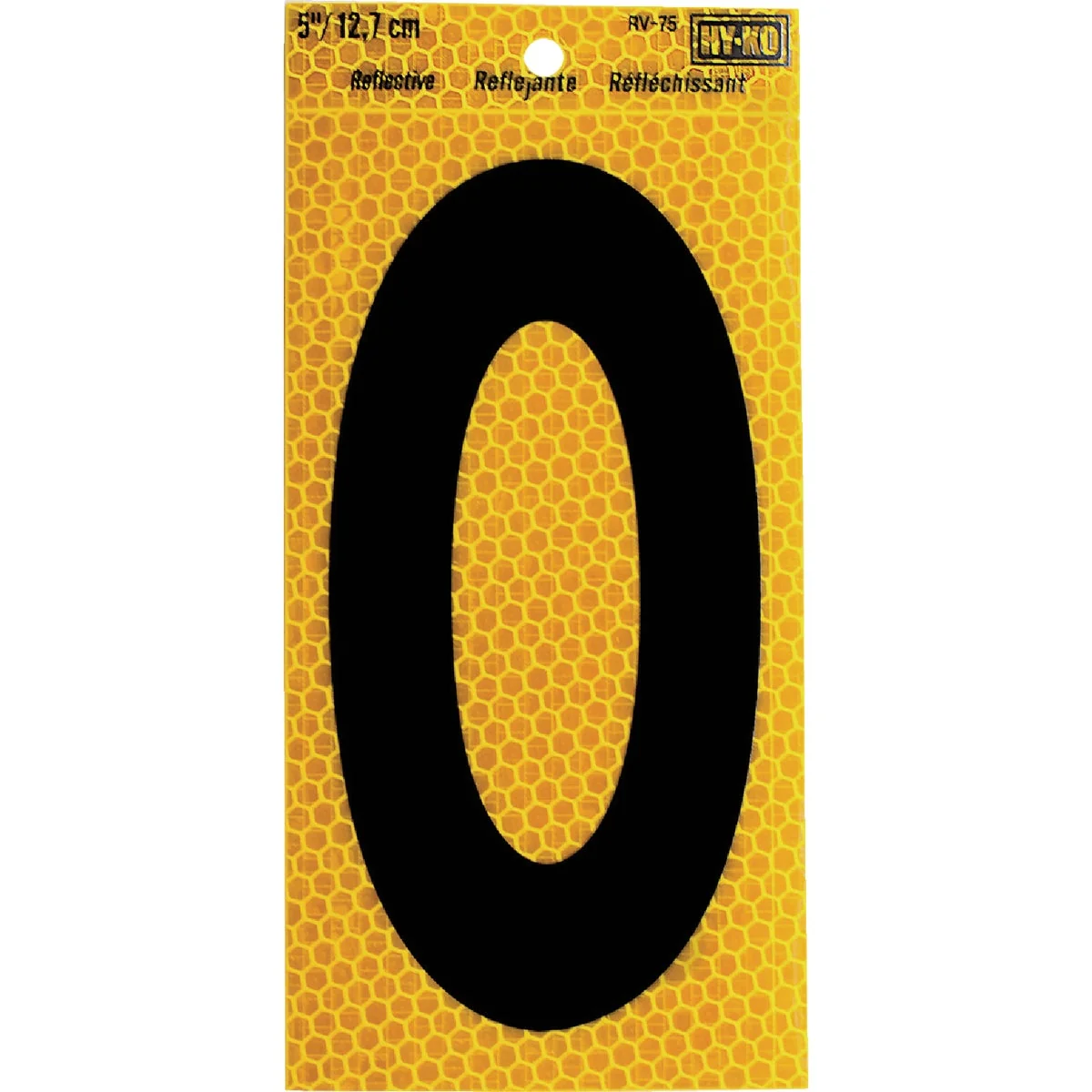 Efficient Hy-Ko 5 In. Yellow Reflective Number 0 Casual