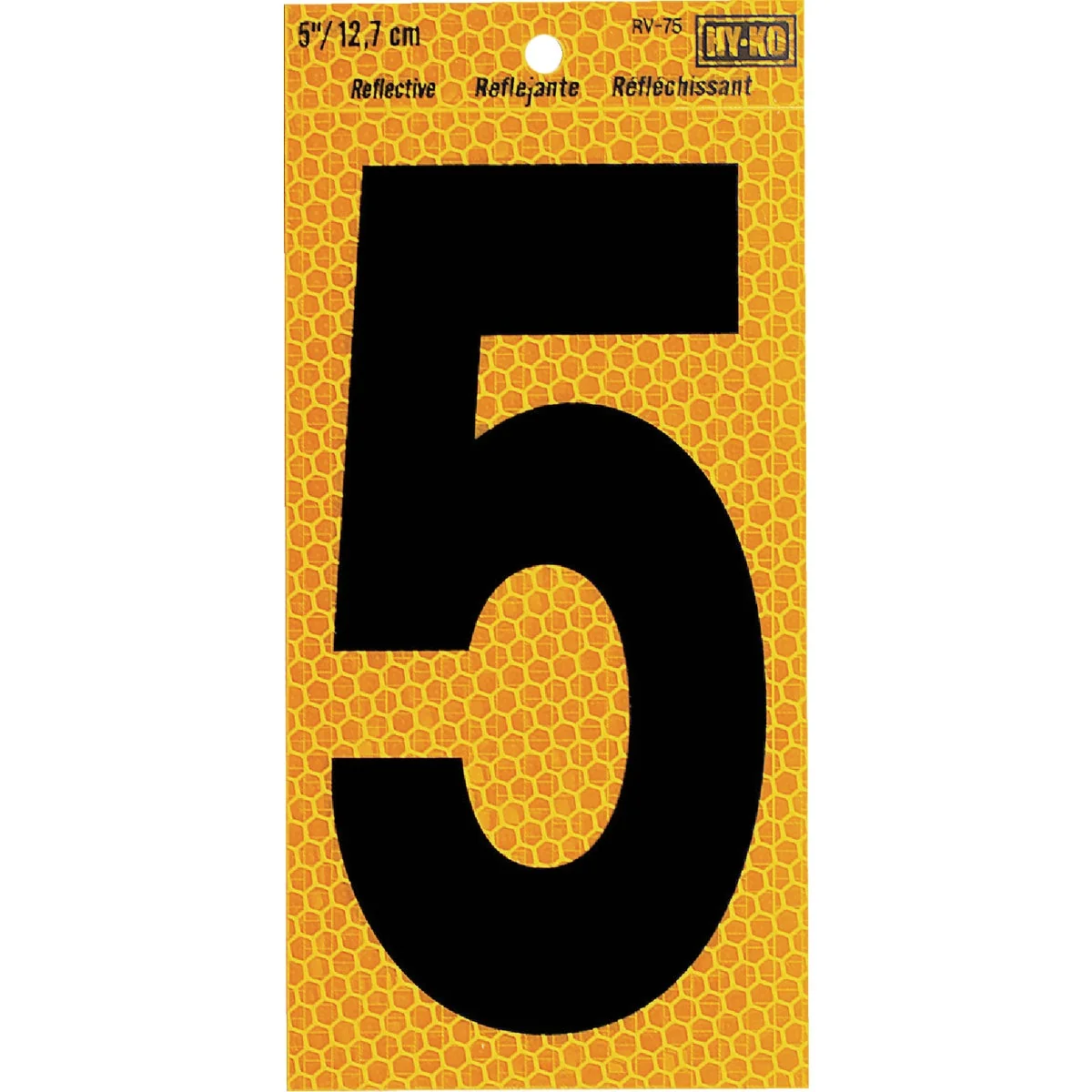 Secure Hy-Ko 5 In. Yellow Reflective Number 5 Pure