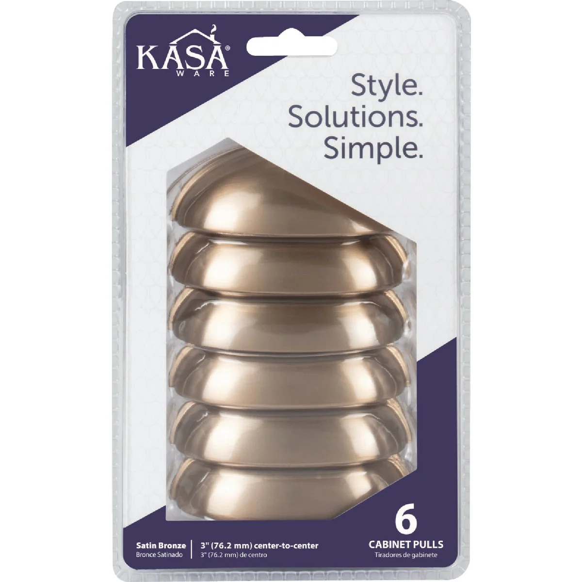 Modern KasaWare Satin Bronze Cup Pull 6-Pack Certified