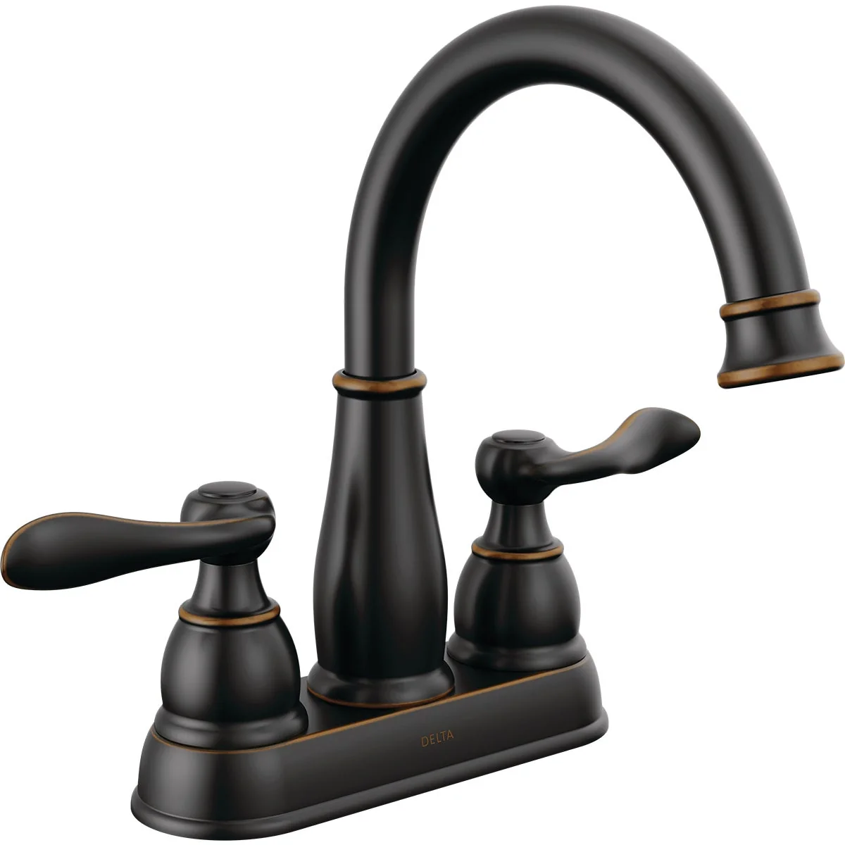 Practical Delta Windmere Oil Rubbed Bronze 2-Handle Lever 4 In. Centerset Bathroom Faucet and Push Pop-Up with Overflow Trusted