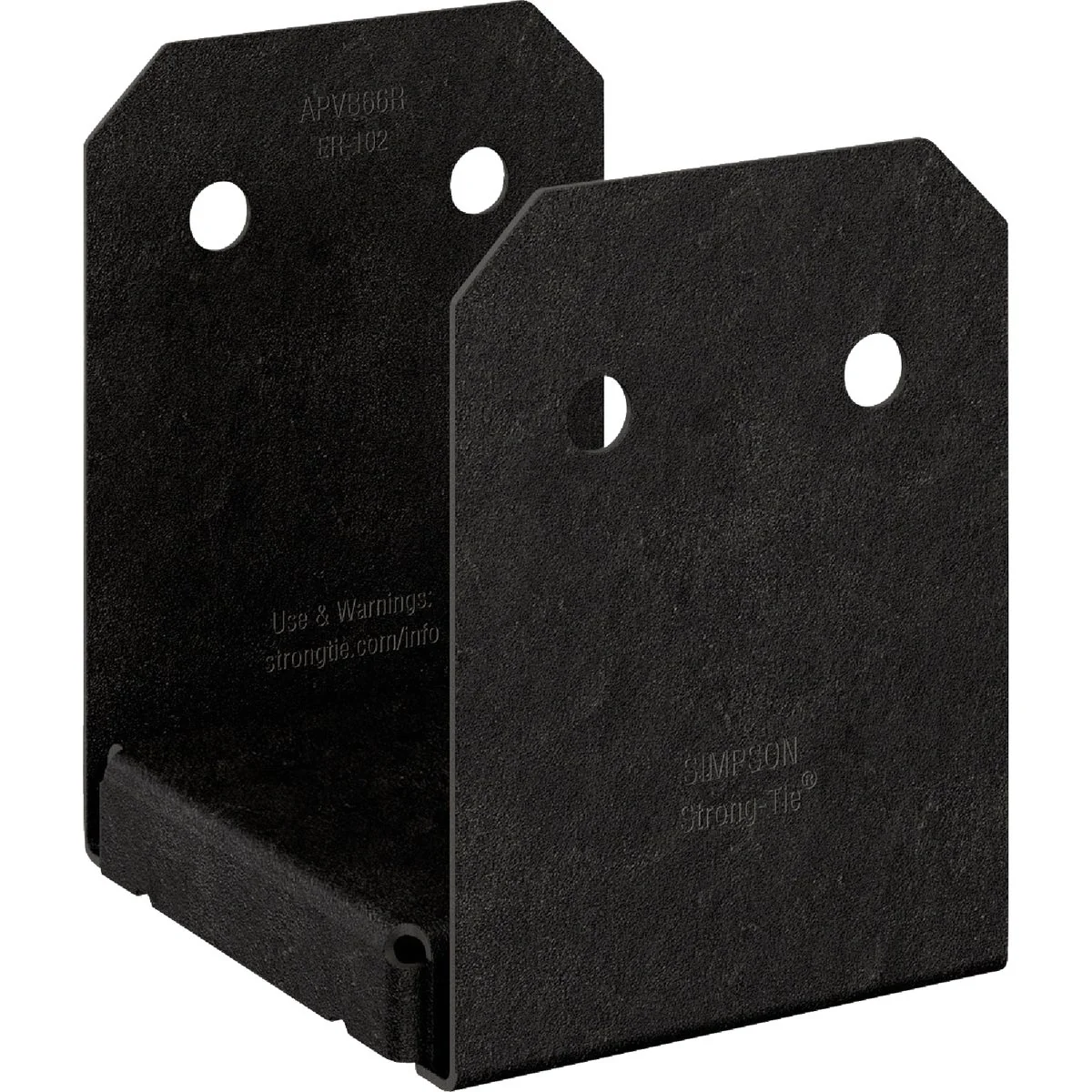 Excellent Simpson Strong-Tie Outdoor Accents Avant Collection 6 In x 6 In. Rough ZMAX Black Powder-Coated Post Base Stylish