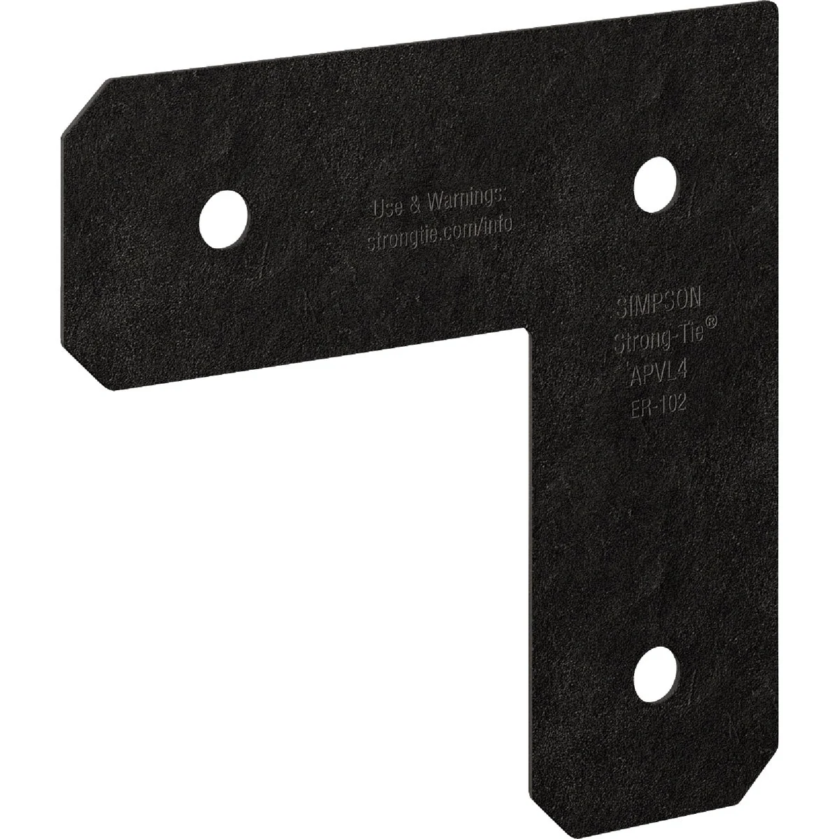 High-Quality Simpson Strong-Tie Outdoor Accents Avant Collection 4 In. x 4 In. ZMAX Black Powder-Coated L Strap Modern