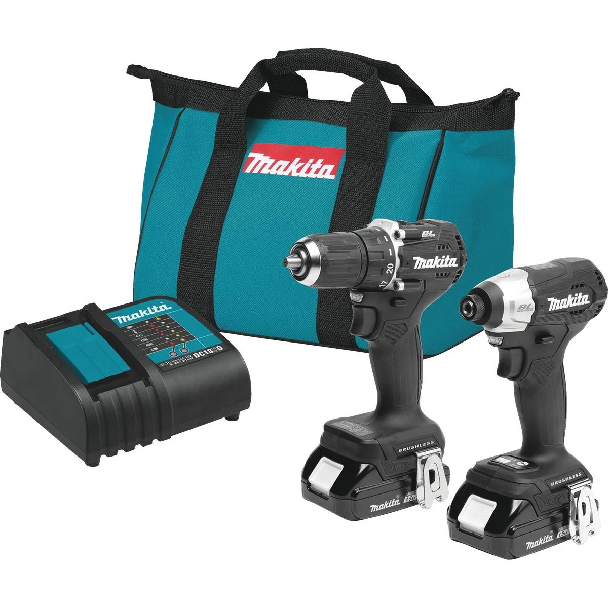 First-Class Makita 2-Tool 18 Volt LXT Lithium-Ion Brushless Sub-Compact Drill Driver Impact Driver Cordless Tool Combo Kit Optimized