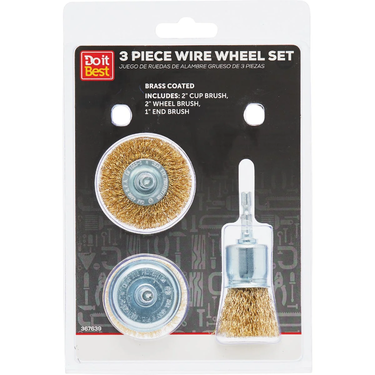 Green Do it Wire Wheel Brush Set With 1 4 In. Shank 3-Piece Smart