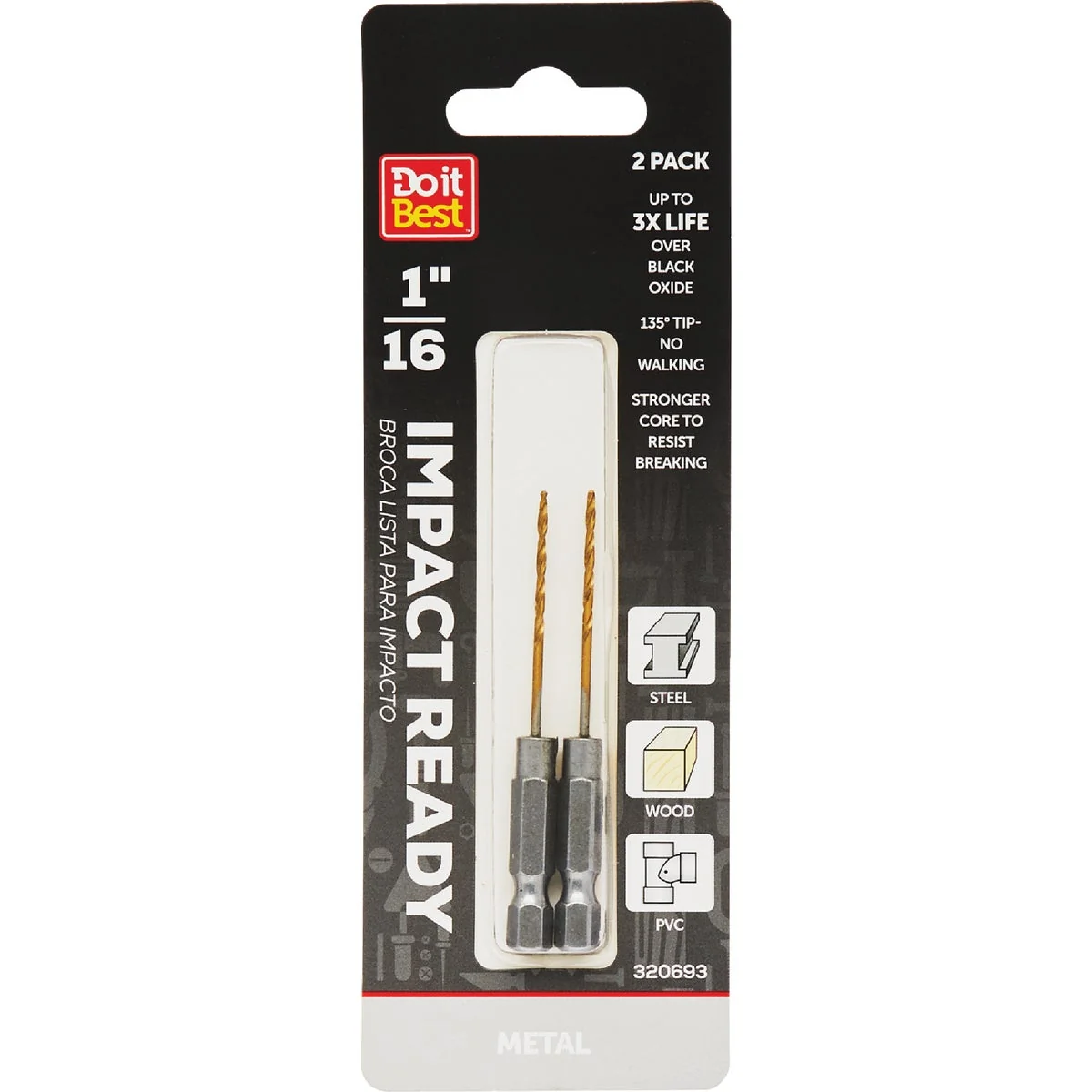 Breathable Do it 1 16 In. Impact Ready Drill Bit 2-Pack Excellent