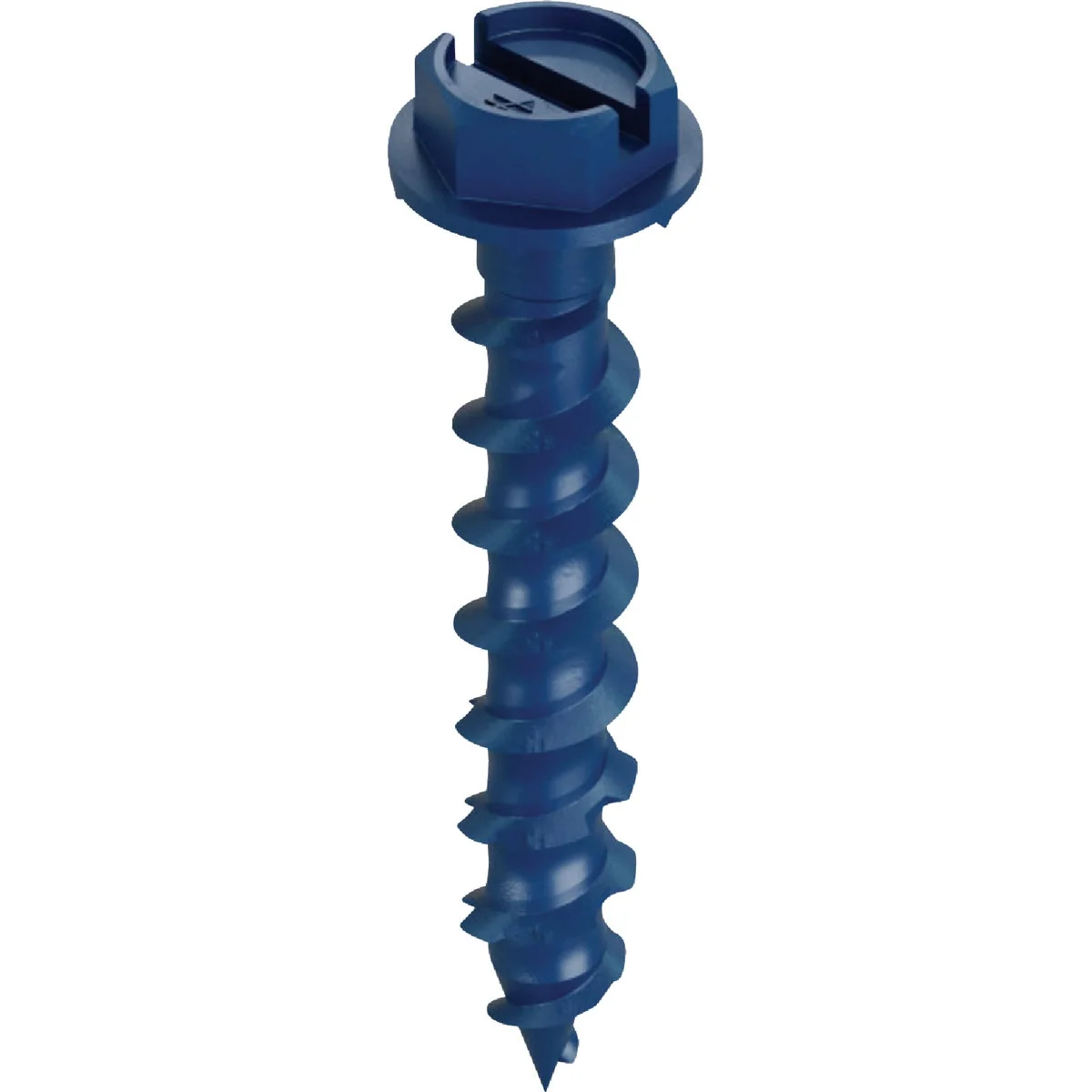 Traditional Simpson Strong-Tie Titen Turbo 3 16 in. x 1-1 4 in. Hex-Head Concrete and Masonry Screw Blue 8-Qty Professional