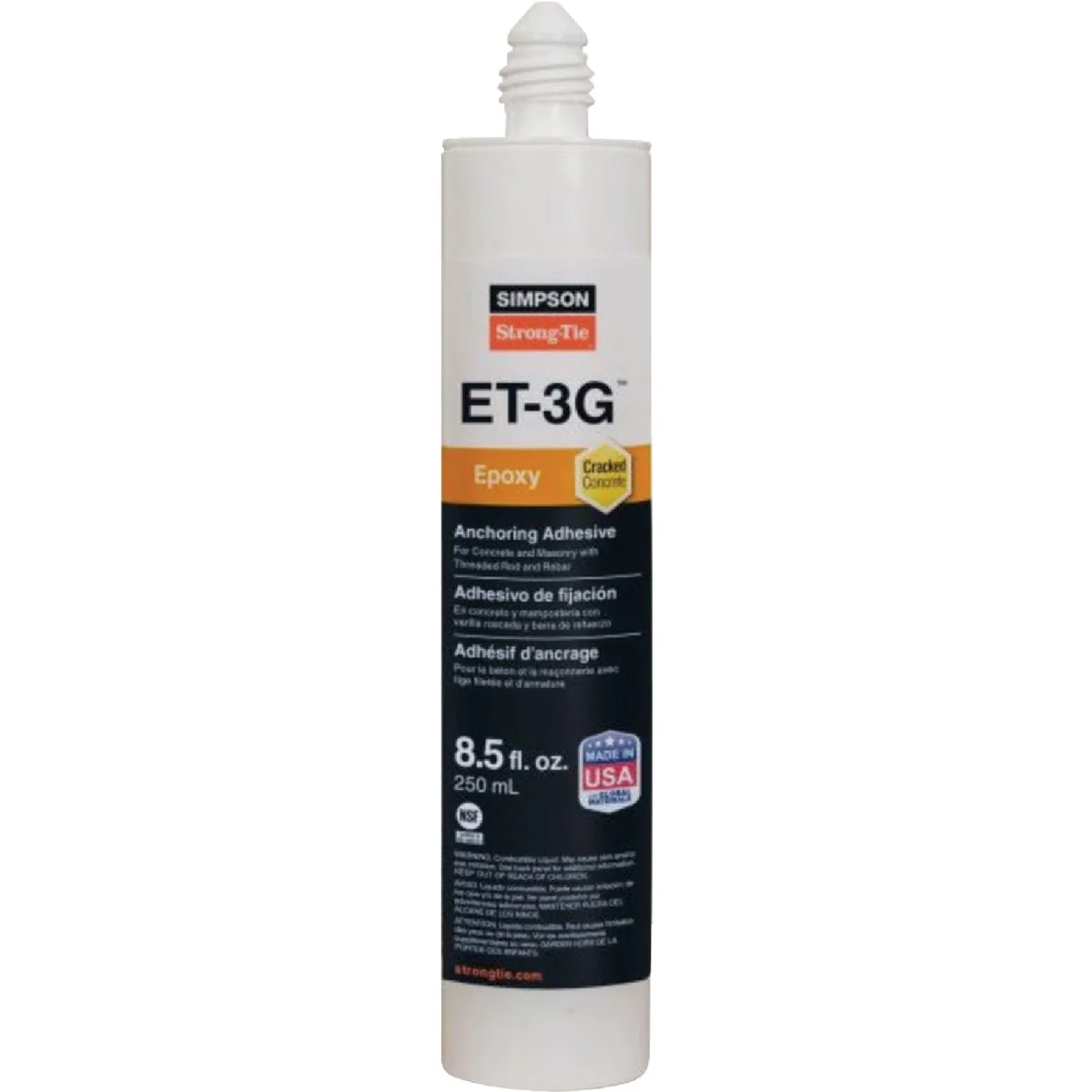 Natural Simpson Strong-Tie 8.5 Oz. Epoxy Adhesive Cartridge w Nozzle Extension Verified