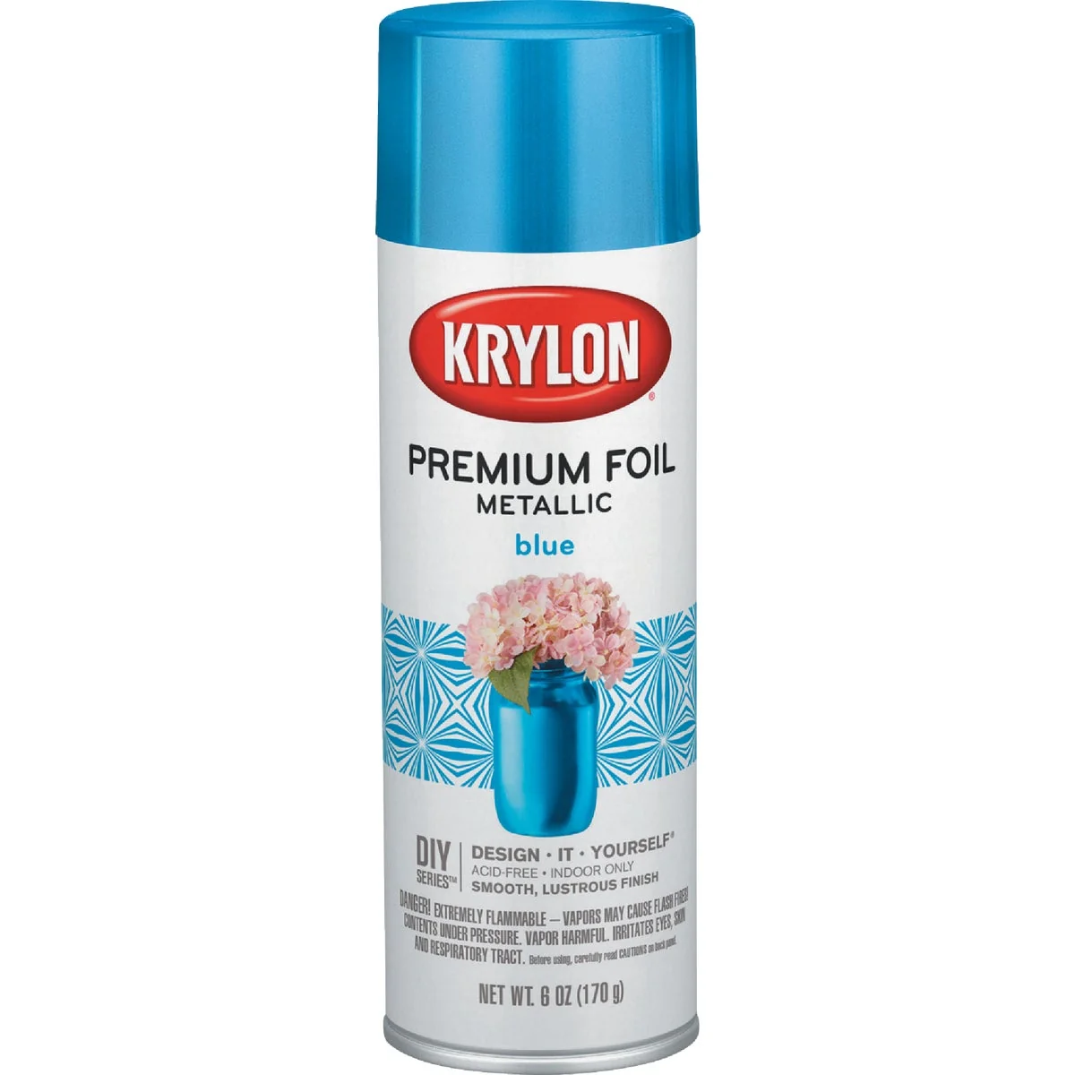 Expertly Made Krylon 8 Oz. Premium Foil Metallic Blue Spray Paint Consistent