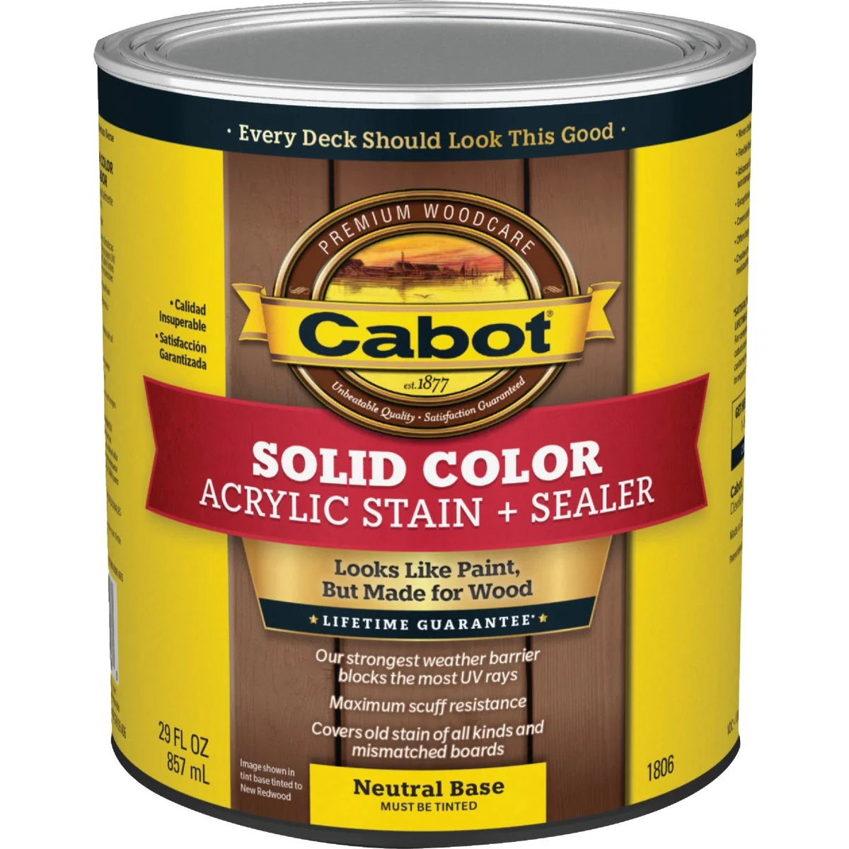 Soft Cabot Solid Color Neutral Base Acrylic Stain Sealer 1 Qt. Secure