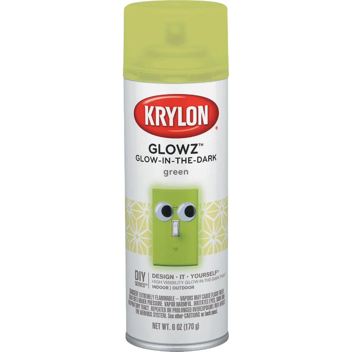 Classic Krylon Glowz 6 Oz. Green Glow-In-The-Dark Spray Paint Easy-to-Use