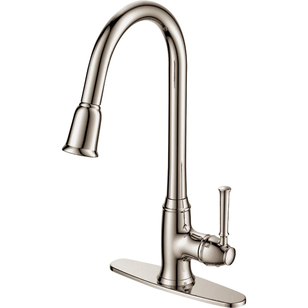 Fine Crafted Compass Manufacturing 5129BN Brookfield Brushed Nickel Single Handle Kitchen Faucet Healthy