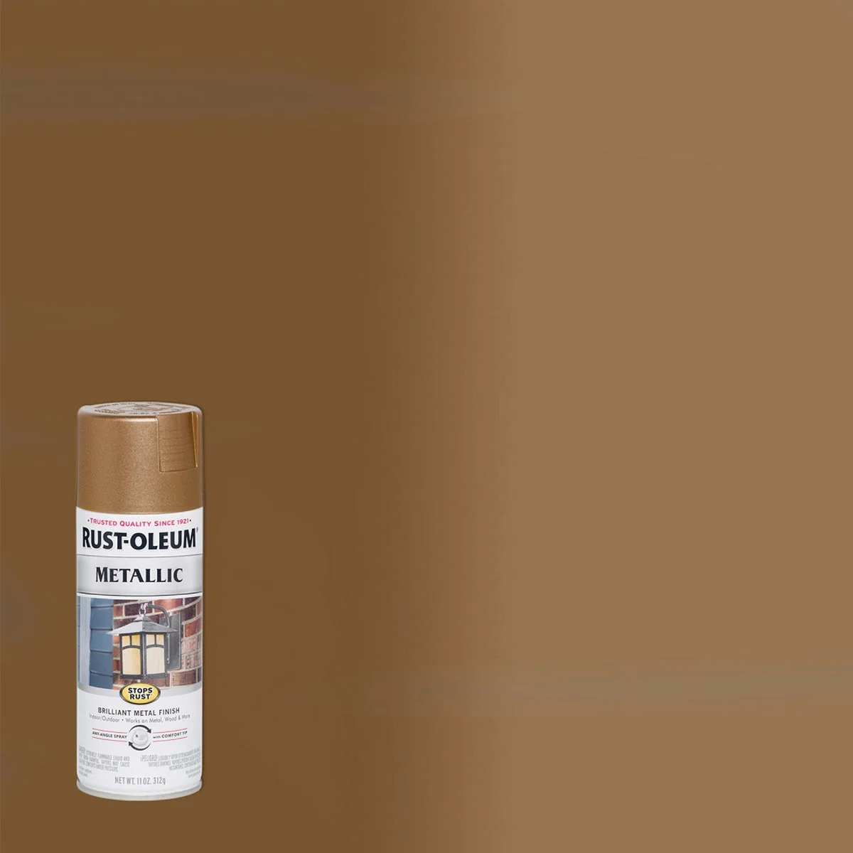 Effective Rust-Oleum Stops Rust 11 Oz. Metallic Spray Paint Antique Brass Genuine