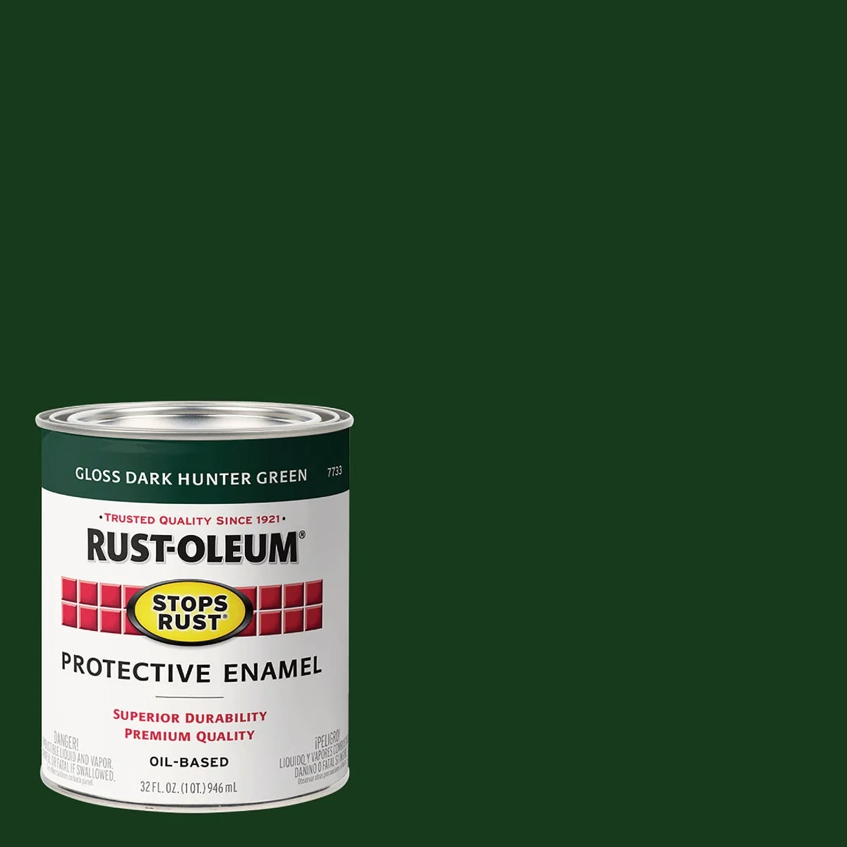 Original Design Rust-Oleum Stops Rust Gloss Rust Control Enamel Paint Dark Hunter Green 1 Qt. Genuine