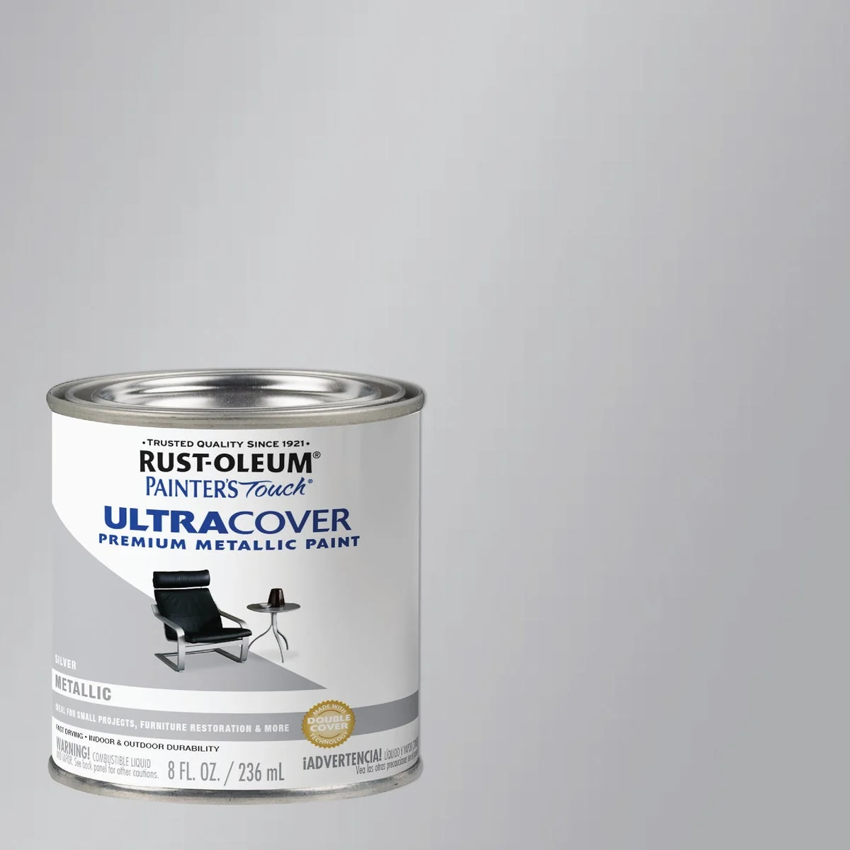 Quality Rust-Oleum Painter’s Touch 2X Ultra Cover Premium Metallic Paint Silver 1 2 Pt. High-Grade