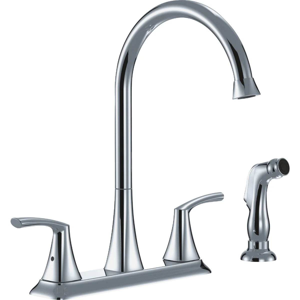 Functional Compass Manufacturing 5279C-WS Brookfield Chrome Two Handle Hi Rise Kitchen Faucet With Spray Versatile