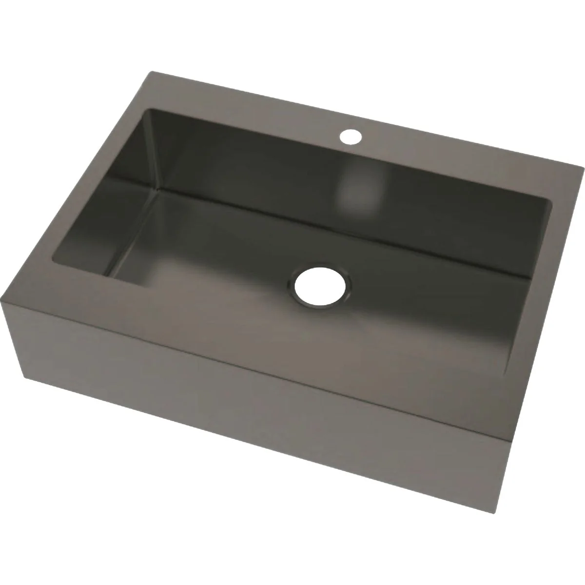 Dependable CMI Single Bowl 33 In. x 24 In. x 8 In. Black Stainless Steel Retrofit Dual Mount Flat Front Apron Farm Sink Exceptional