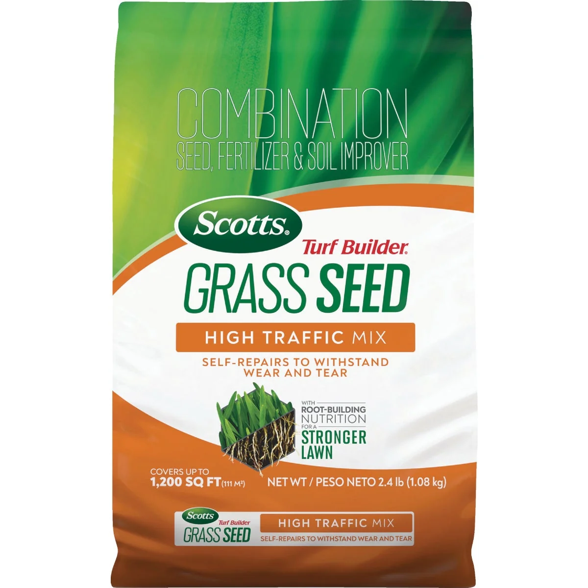 Minimalist Scotts Turf Builder 2.4 Lb. 200 Sq. Ft. High Traffic Mix Grass Seed Fertilizer and Soil Improver Combination Elite
