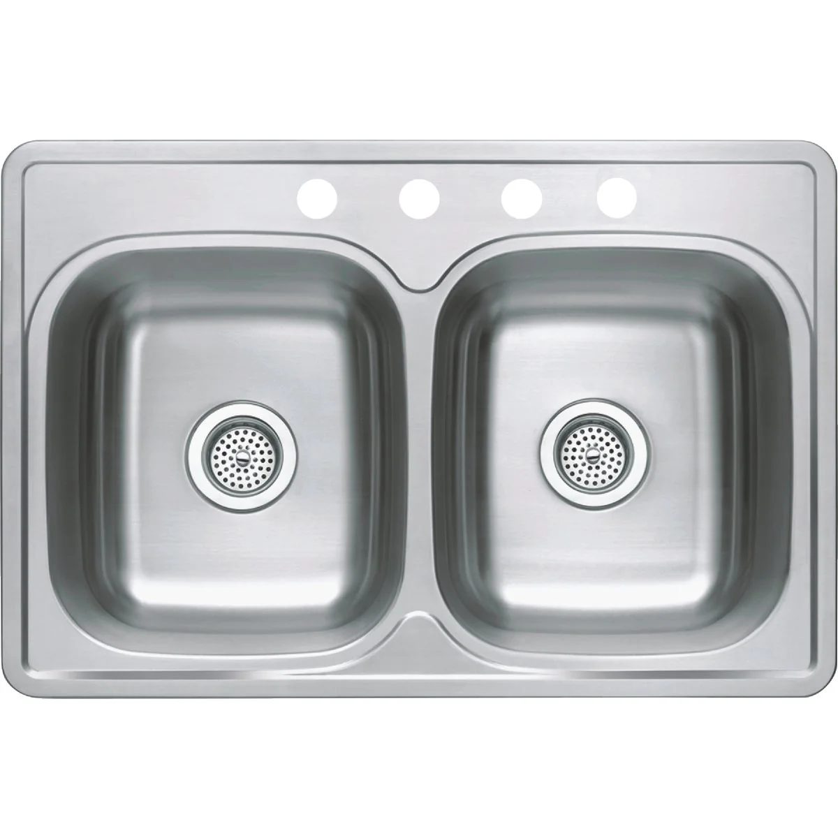 Genuine CMI 33 In. x 22 In. x 8 In. Double Bowl Top Mount 22 Ga. Kitchen Sink Luxury