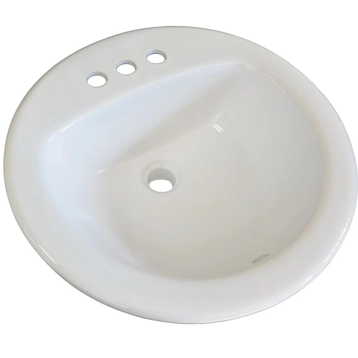 High-Grade CMI Canton Oak Lawn Round Drop-In Bathroom Sink White Natural