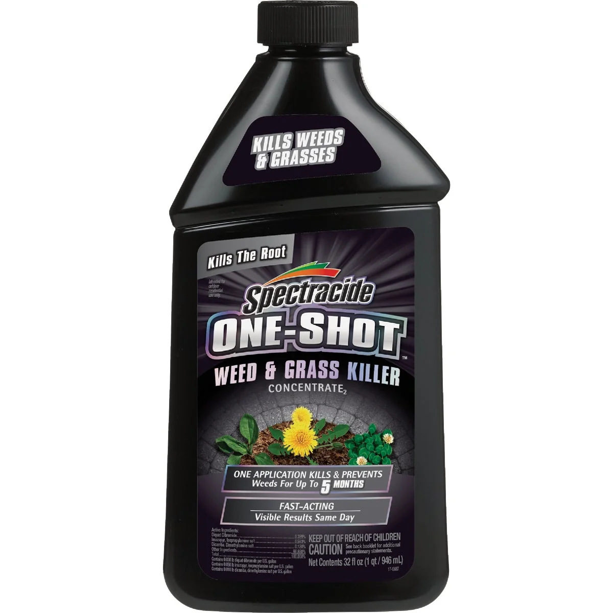 Long-Lasting Spectracide One-Shot 32 Oz. Concentrate Weed Grass Killer Clean