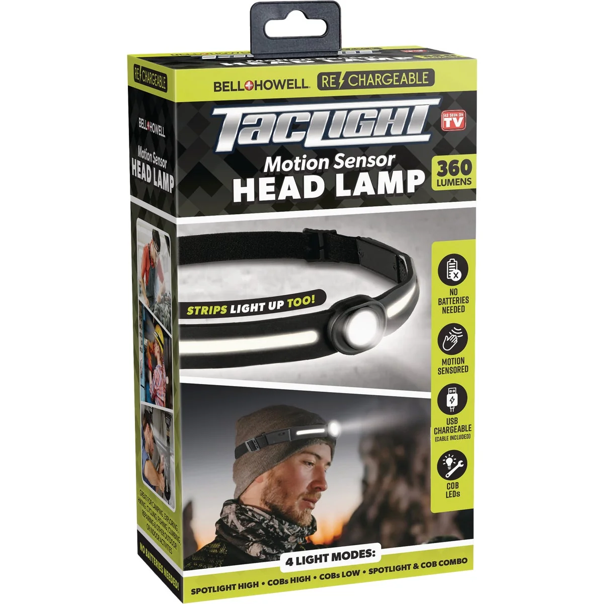 High-End Bell Howell TacLight Motion Sensor Head Lamp Easy-to-Use