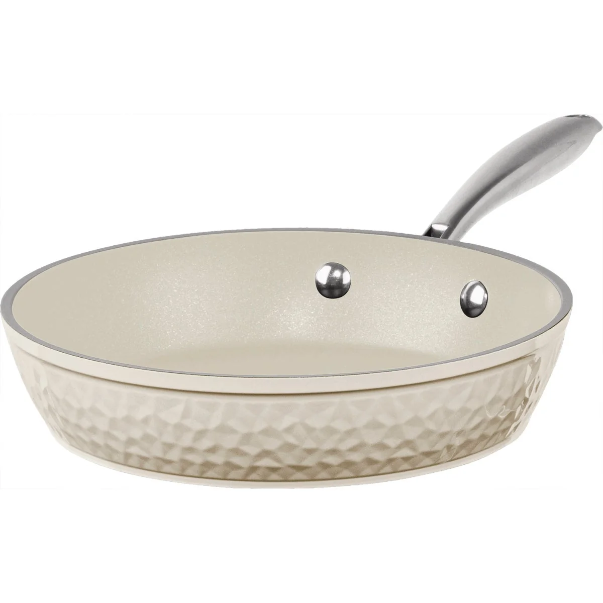 High-Grade Gotham Steel 10 In. Hammered Cream Collection Fry Pan With Lid Convenient