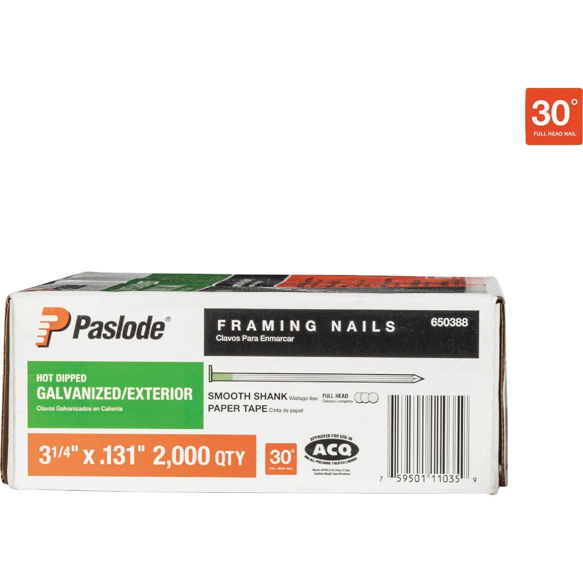 Fine Crafted Paslode 3-1 4 In. x 0.113 In. 30 Degree Paper Tape Hot Dipped Galvanized Ring Shank RounDrive Framing Nails 2000 Ct. Relaxed