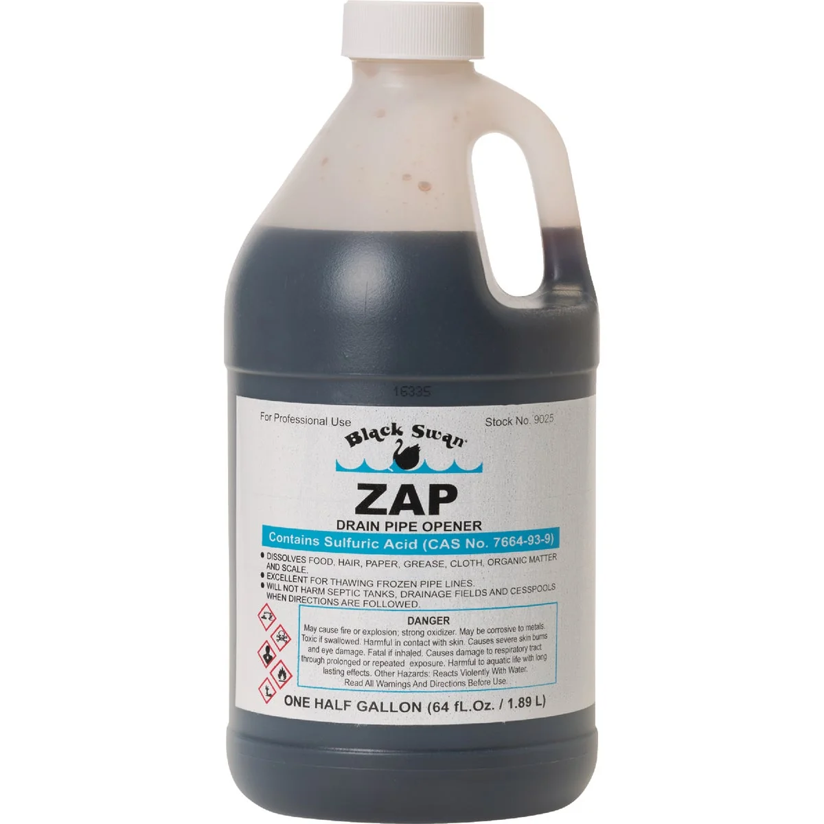 Original Black Swan One-Shot Sulfuric Acid Drain Opener with Odor Blanket 1 2 Gal. Refined